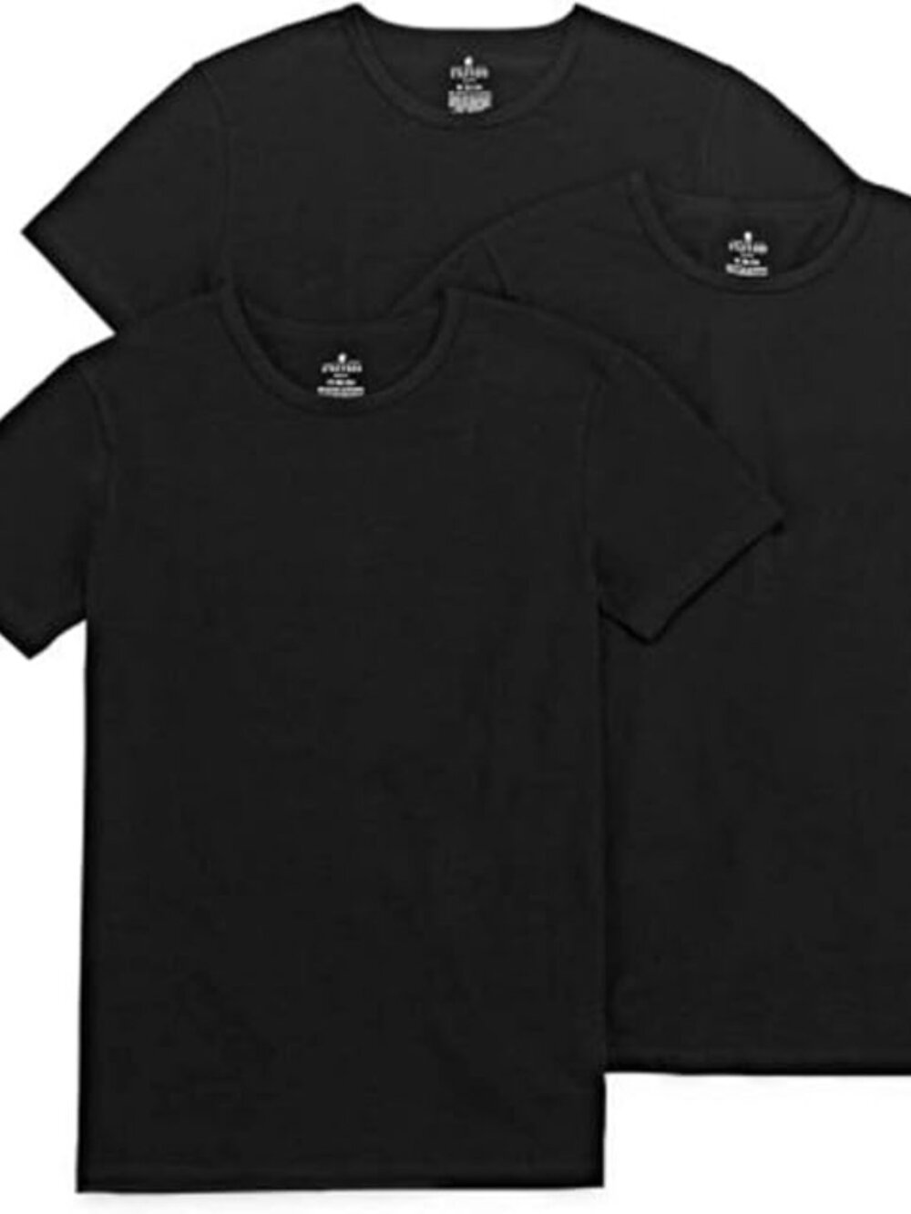 Stafford 3 Pk Mens XL Black Crewneck T-Shirts Heavyweight 100% Cotton Undershirt